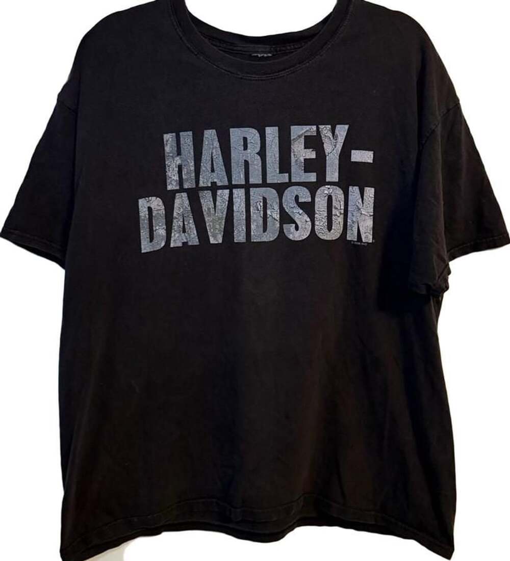 Harley Davidson Graphic T-Shirt Black Mt. Vernon IL 2006 Vintage Size XL